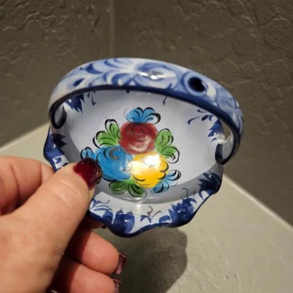 Ceramic Basket Pottery Vestal Alcobaca Portugal 5" x 4" - Picture 2 of 6